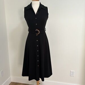 Calvin Klein Belted Black Dress